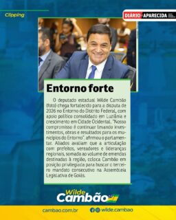 Saiu na mídia 📲💻🔈🔈🔈

“O deputado estadual Wilde Cambão (foto) chega fortalecido para a disputa de 2026 no Entorno do Distrito Federal, com apoio político consolidado em Luziânia e crescimento em Cidade Ocidental”.

👉🏽 Leia a matéria completa no link 🔗 https://diariodeaparecida.com.br
.
.
#WildeCambão #DeputadoEstadual #Imprensa #Clipping