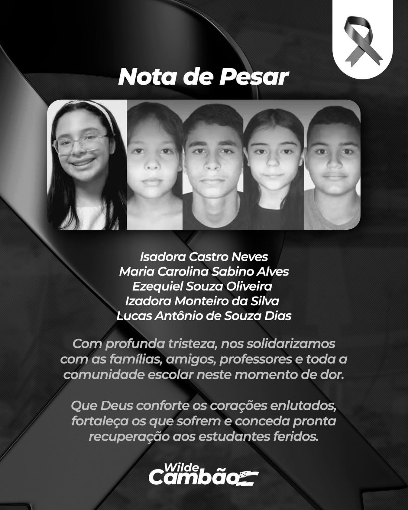 Goiás está de luto 🖤 Meus sentimentos à toda a comunidade de Sanclerlândia, neste momento de imensa tristeza.